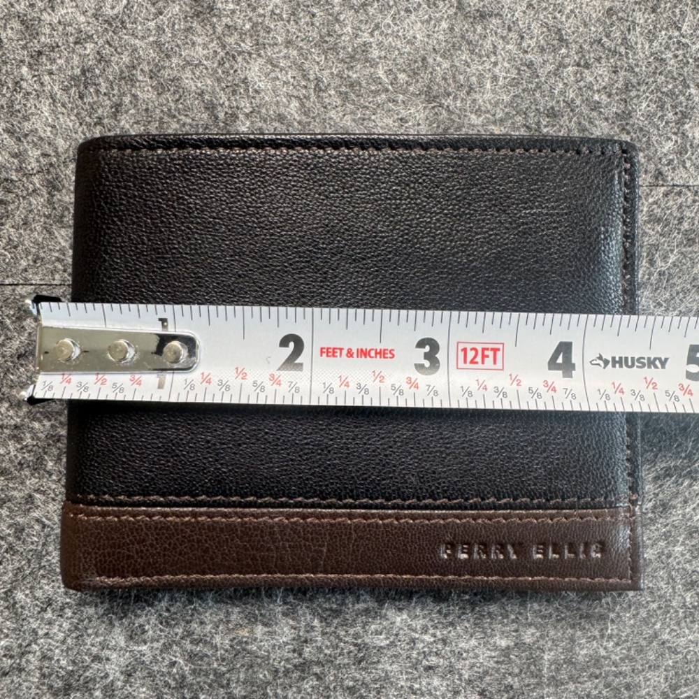 Perry Ellis Portfolio Bifold Passcase Leather Men's Wallet Removable ID Holder - Picture 8 of 11